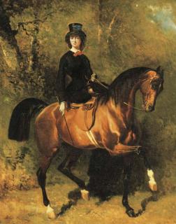 Alfred de Dreux - Une Amazone au Bois de Boulogne