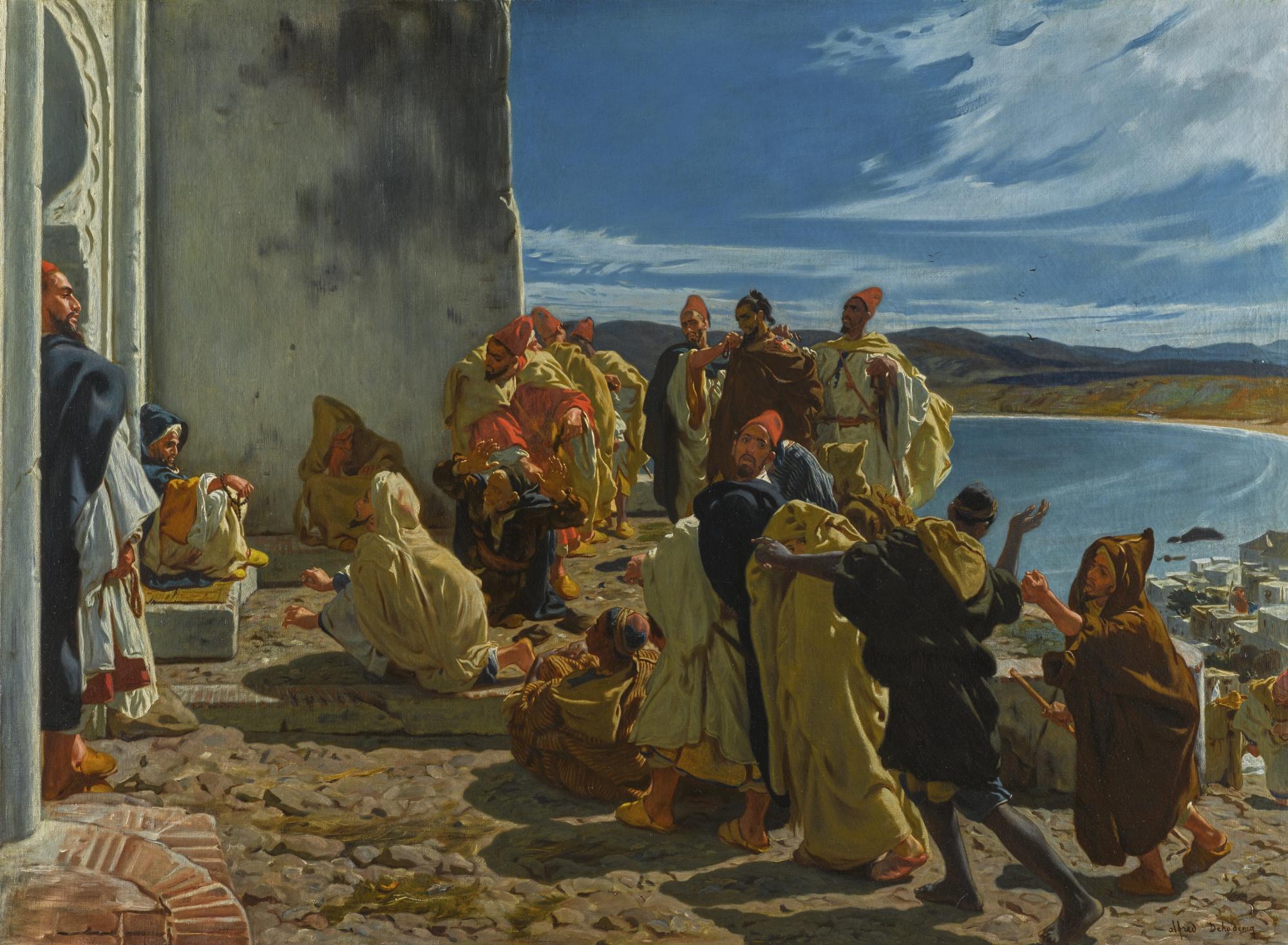 Alfred Dehodencq - Frenchan Audience Outside The Kasbah Gate, Tangiers