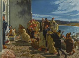 Alfred Dehodencq - Frenchan Audience Outside The Kasbah Gate, Tangiers