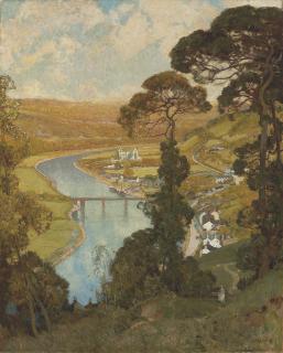 Alfred East, R.A., P.R.B.A. - Tintern, Valley of the Wye