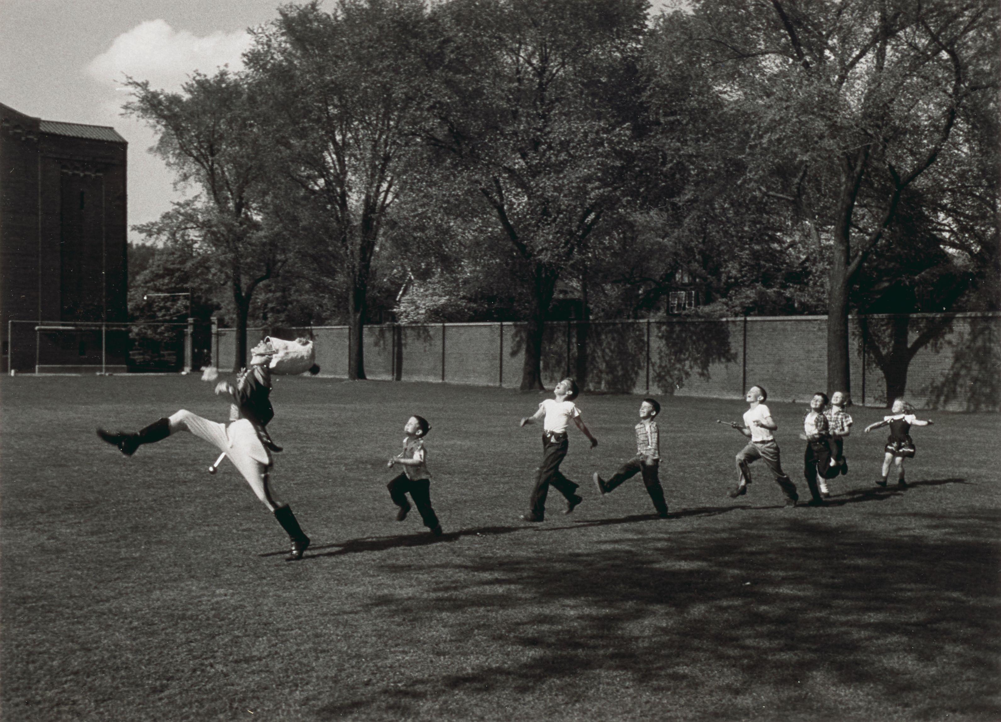 Alfred Eisenstaedt - Drum Major and Children, University of Michigan, Ann Arbor