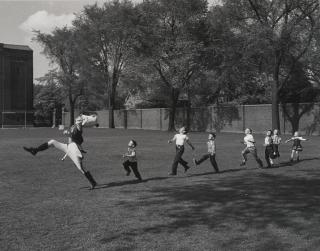 Alfred Eisenstaedt - Drum Major and Children, University of Michigan, Ann Arbor