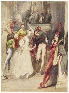 Alfred Elmore, R.A. - A Theatrical Scene, Probably From Faust  