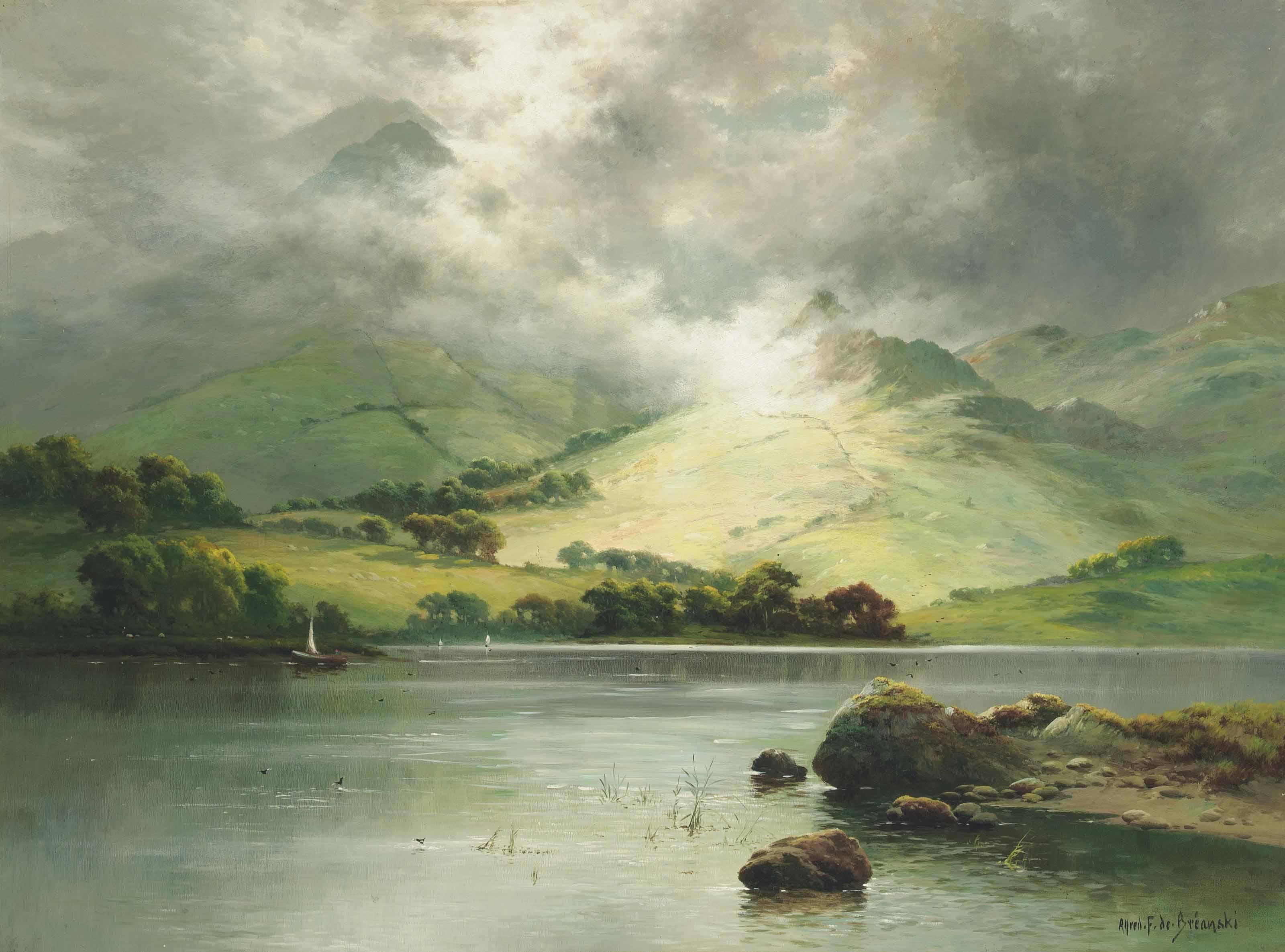 Alfred Fontville De Bréanski - Between the showers - Brother\'s Water, Cumbria