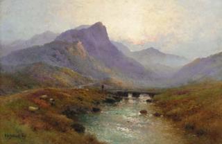 Alfred Fontville De Bréanski - Early morning on the Ogwen Moors, North Wales