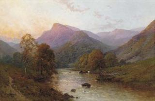 Alfred Fontville de Bréanski - Evening, the Lledr Valley, North Wales