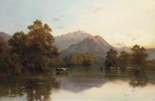 Alfred Fontville De Bréanski - Evening, The Trossachs, Stirling, Scotland