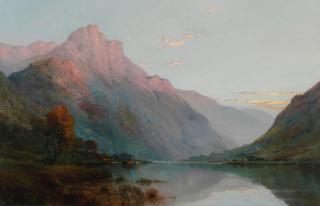 Alfred Fontville de Breanski - Sunset in the Scottish Highlands