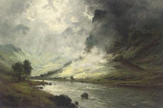 Alfred Fontville de Bréanski - Sunshine and Shadow on a West Highland River