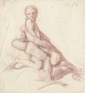 Alfred George Stevens - A study of two male figures