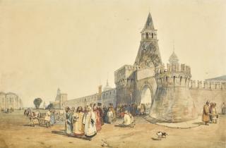 Alfred Gomersal Vickers - Religious Procession Through The Vladimir Gate On Lubyanka Square