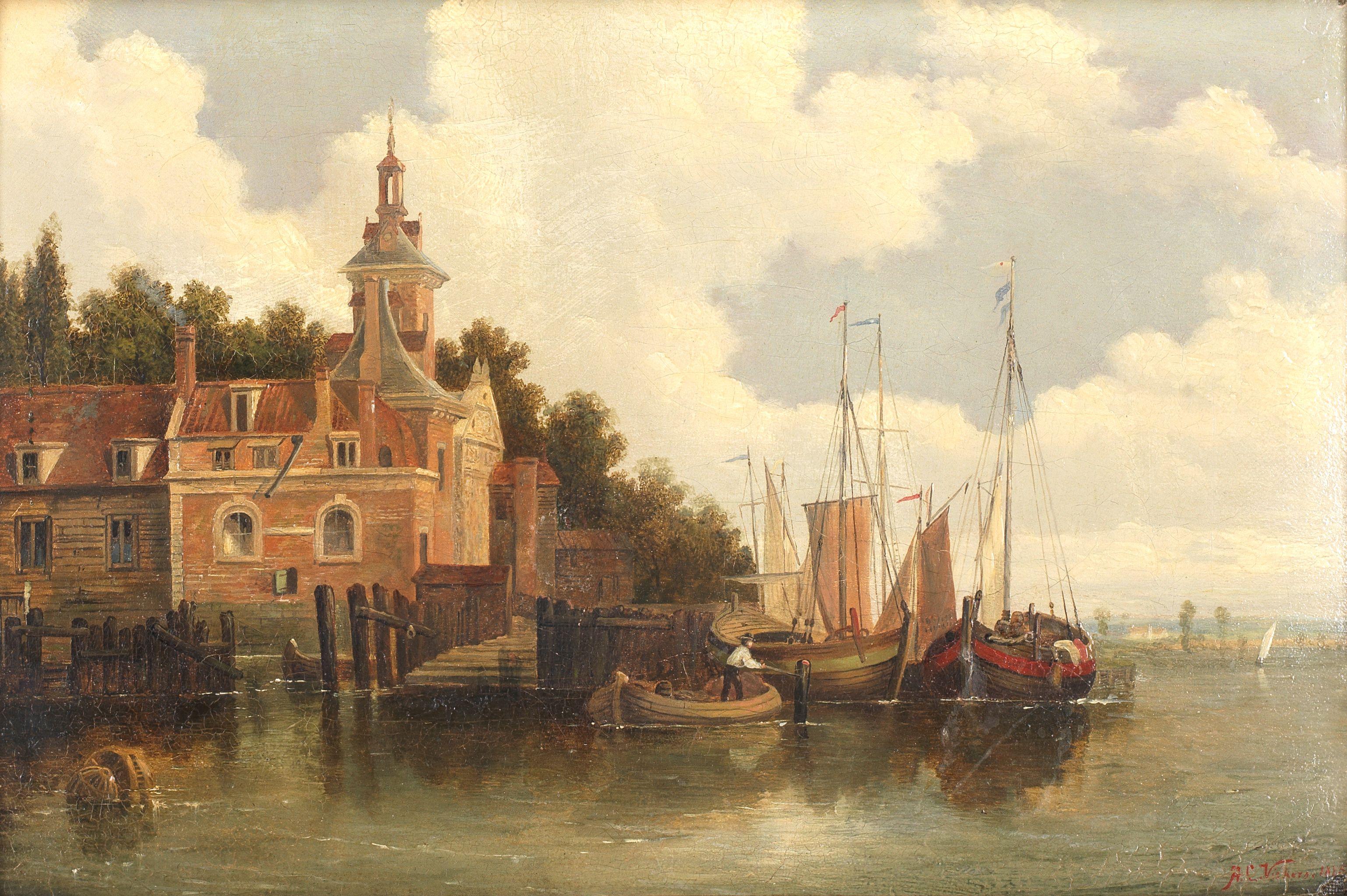 Alfred Gomersal Vickers - The Oudehoofpoort at Rotterdam