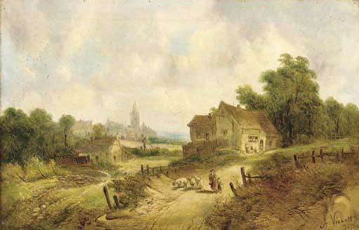 Alfred H. Vickers - A country lane