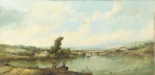 Alfred H. Vickers - A Family fishing by the River