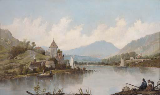 Alfred H. Vickers - Figures on the bank of the Rhine