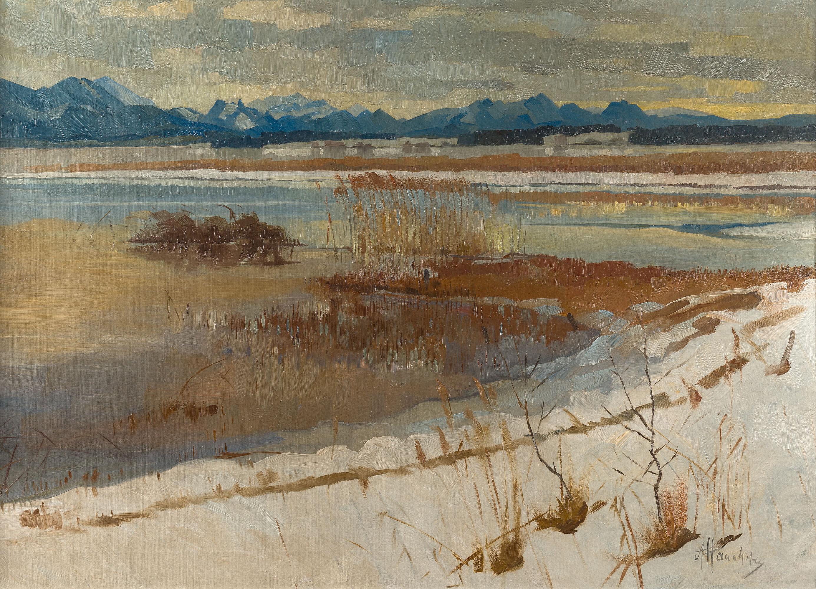 Alfred Haushofer - Chiemsee mit Blick auf Wendelstein.