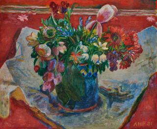 Alfred Heinrich Pellegrini - Frühlingsblumen mit Schneeglöckchen und Anemonen, 1931