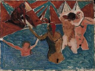 Alfred Heinrich Pellegrini - Komposition Mit Badenden, 1912