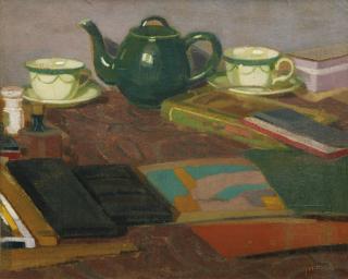 Alfred Heinrich Pellegrini - Teegeschirr Und Bücher, 1908