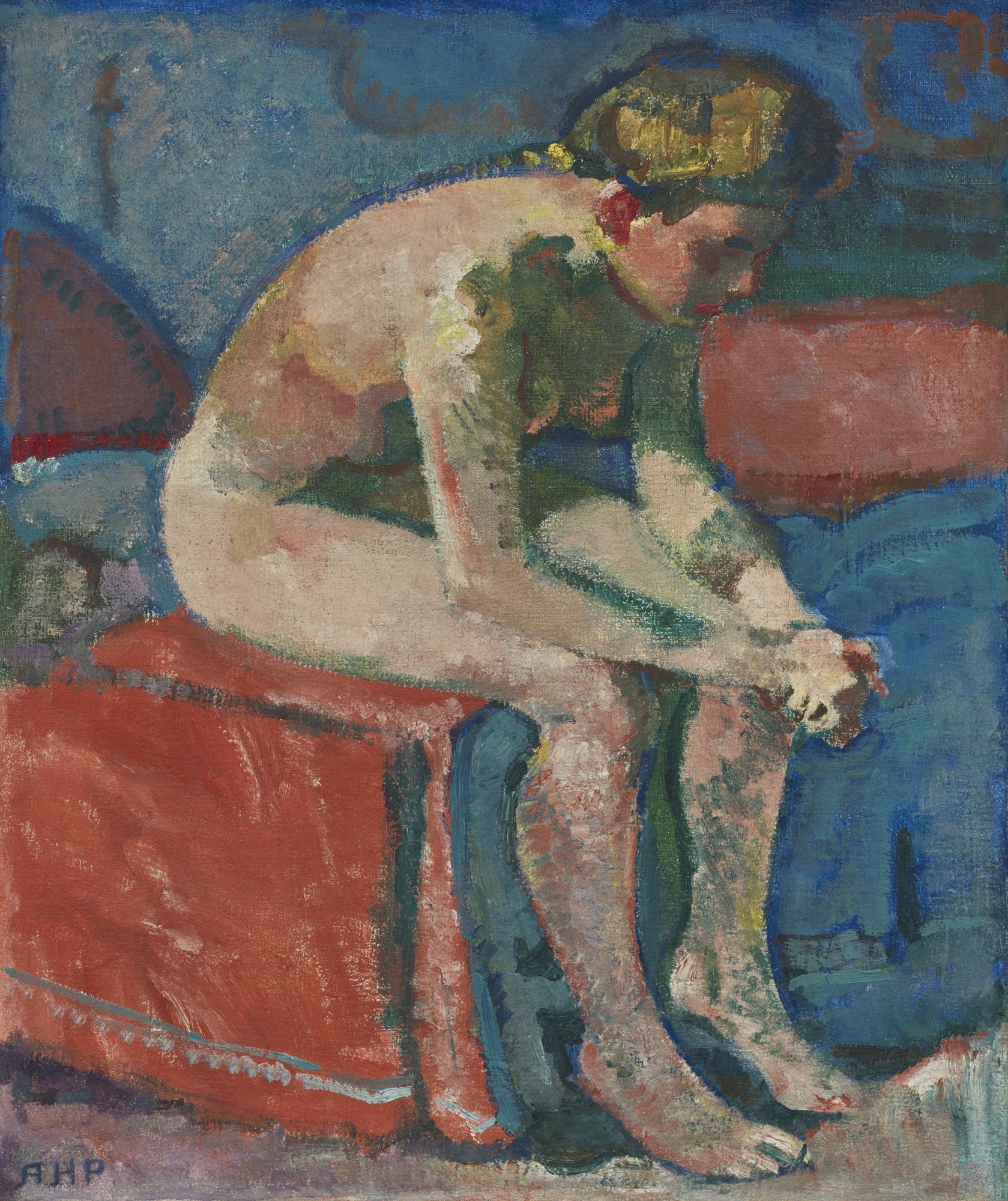 Alfred Heinrich Pellegrini - Vornübergebeugter Mädchenakt