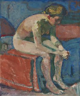 Alfred Heinrich Pellegrini - Vornübergebeugter Mädchenakt