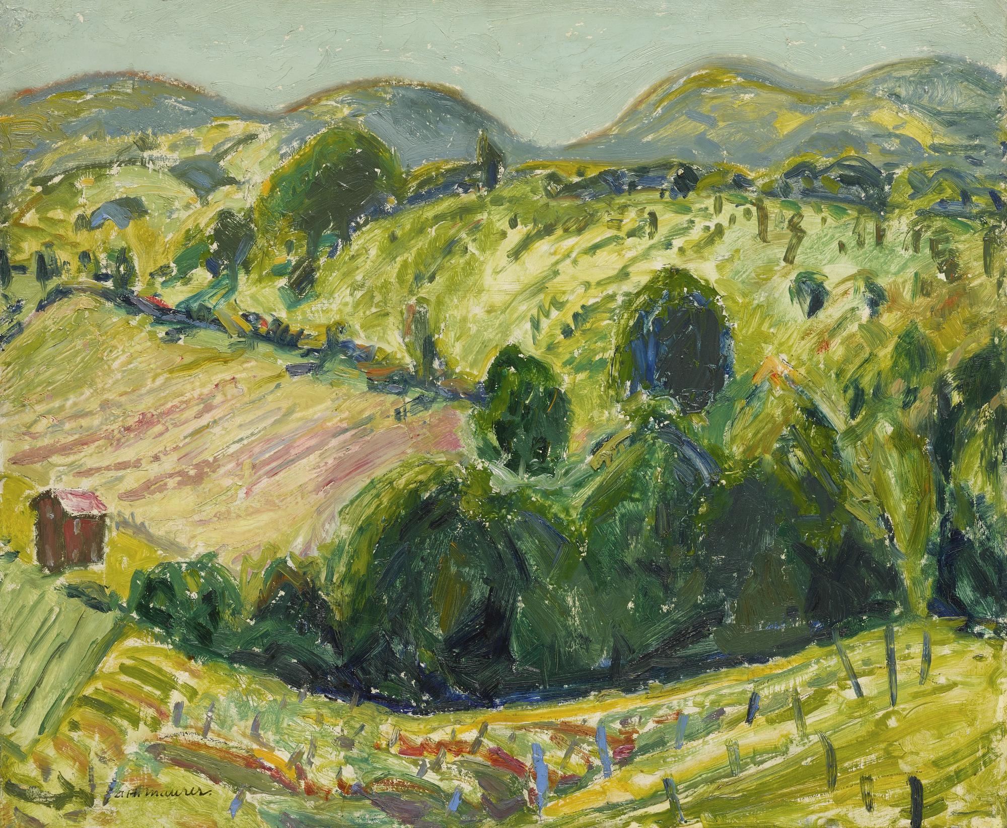 Alfred Henry Maurer - Fauve Landscape With Rolling Hills