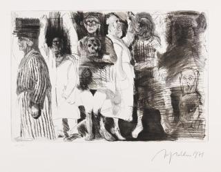 Alfred Hrdlicka - 3 Blätter: Genickschuss. Hamlet in der Klinik. Geschlossene Station