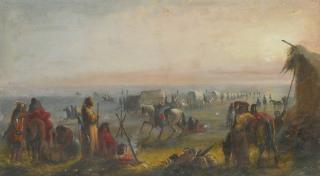 Alfred Jacob Miller - Departure Of The Caravan At Sunrise