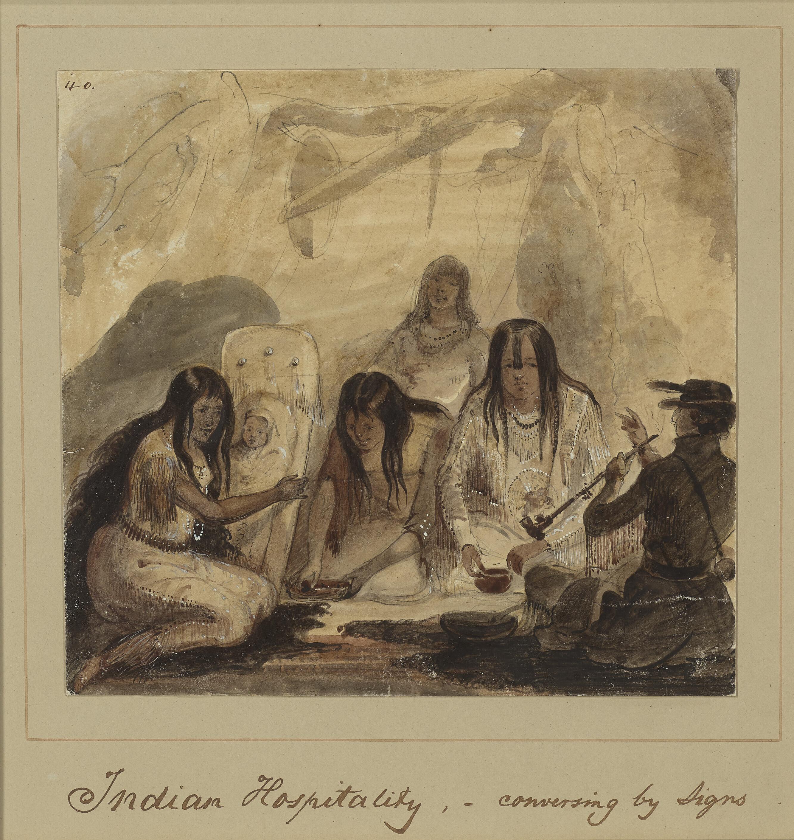Alfred Jacob Miller - Indian Hospitality—Conversing By Signs