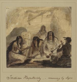 Alfred Jacob Miller - Indian Hospitality—Conversing By Signs