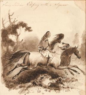 Alfred Jacob Miller - Sioux Indian Eloping with a Squaw