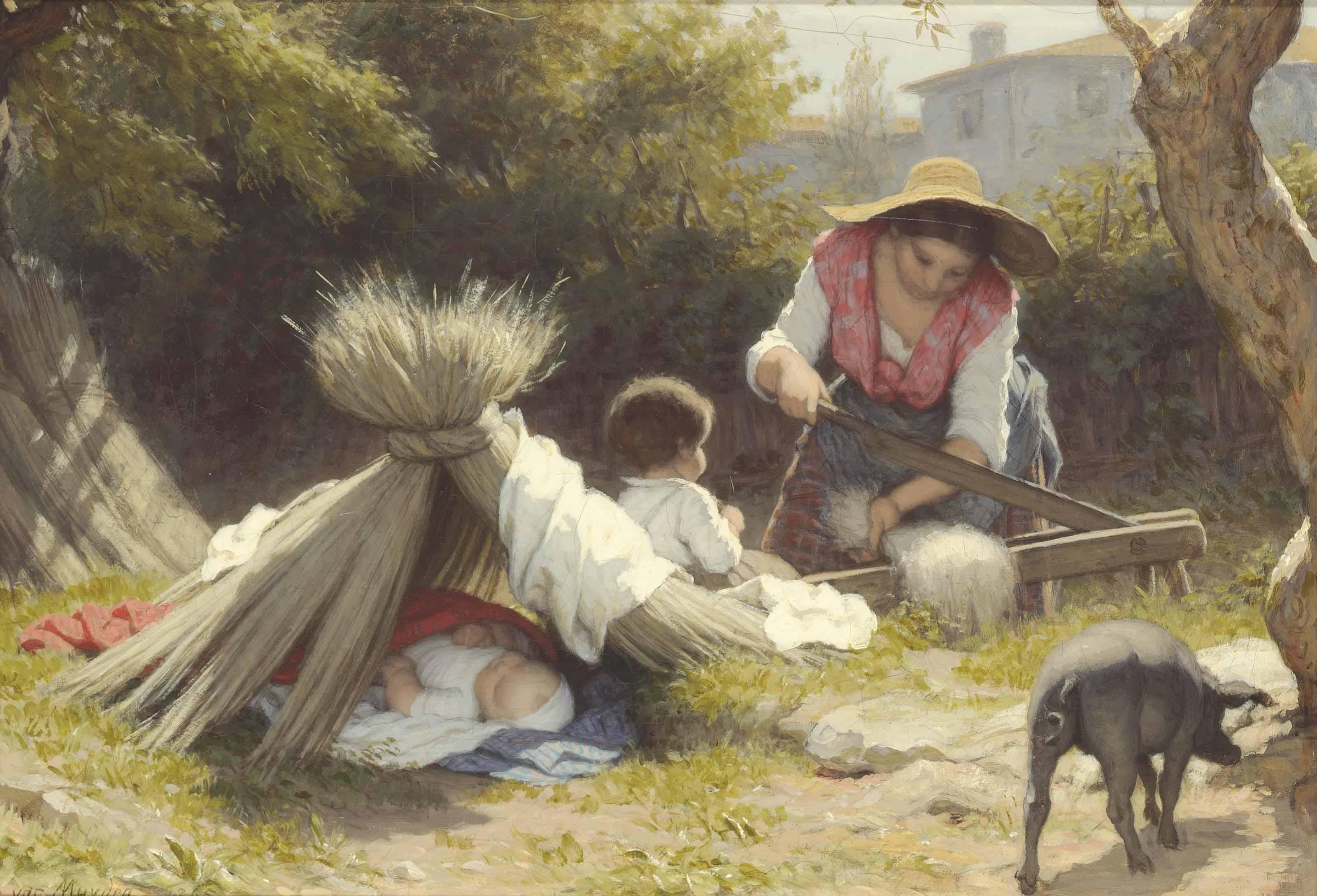 Alfred Jacques van Muyden - Farm Chores