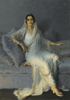 Alfred Jonniaux - Portrait of Maharani Indira Devi of Cooch Behar