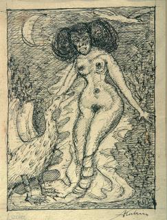 Alfred Kubin - Leda und der Schwan.