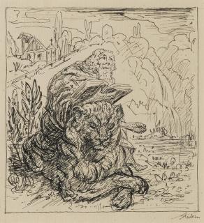 Alfred Kubin - St. Hieronymus (St. Jerome), c. 1923