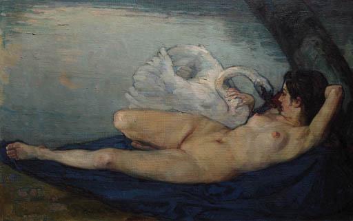 Alfred Marxer - Leda and the swan