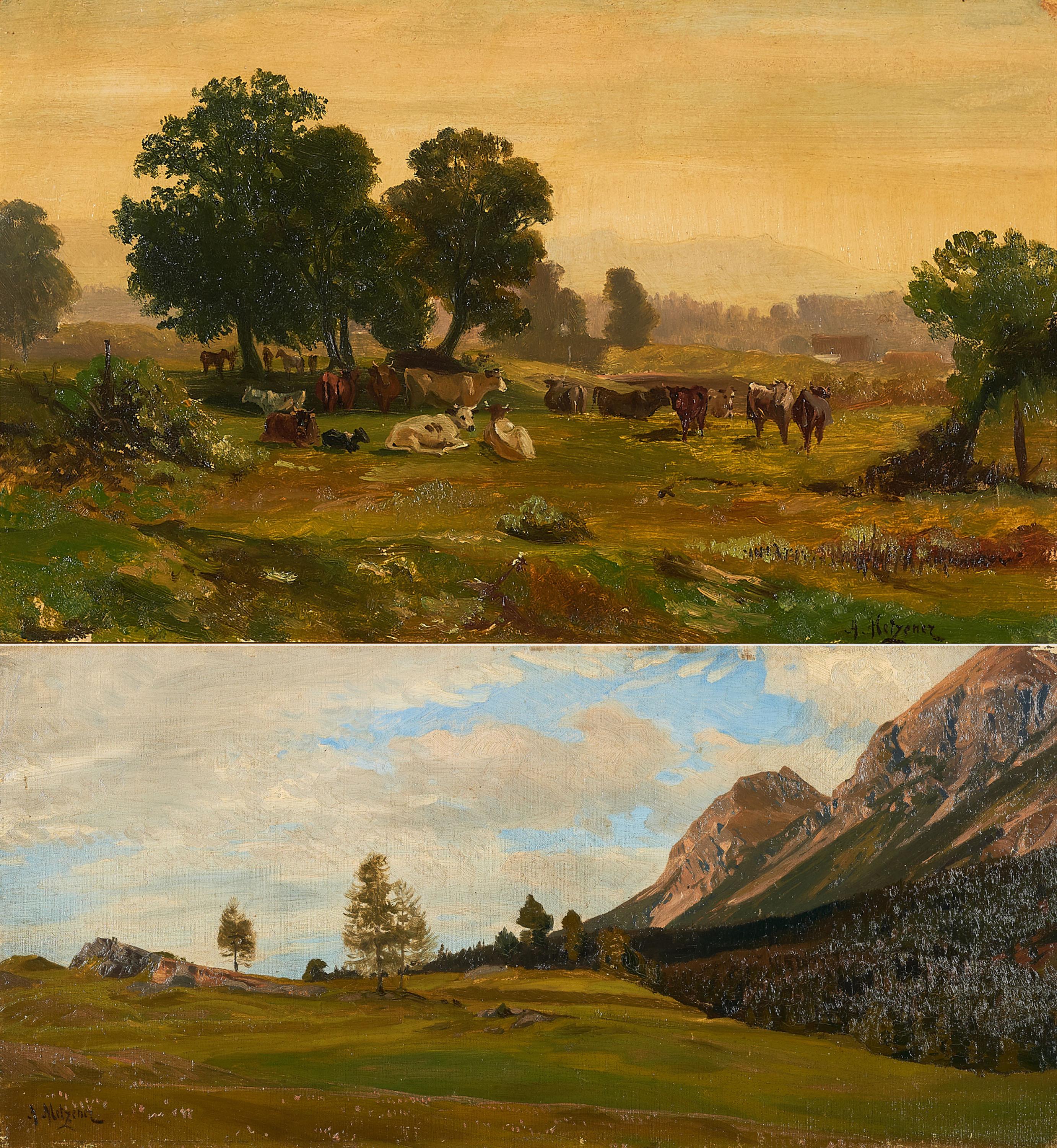 Alfred Metzener - 2 Ölstudien: \