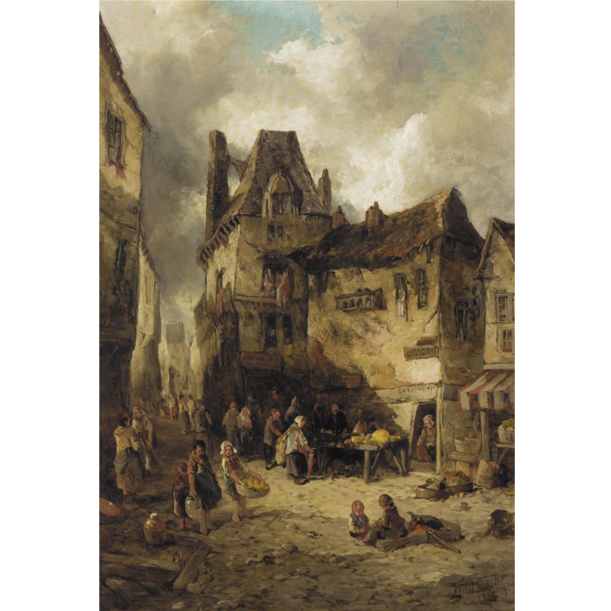 Alfred Montague - A Back Street, Rouen; A Street In Rotterdam