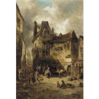 Alfred Montague - A Back Street, Rouen; A Street In Rotterdam