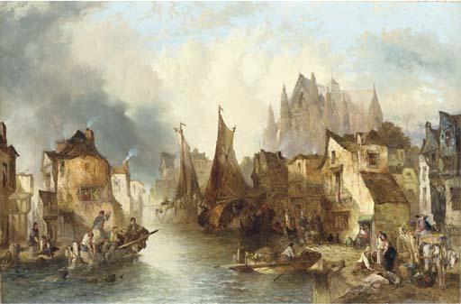 Alfred Montague - A village scene