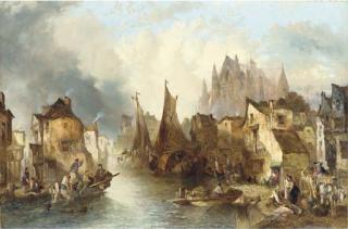 Alfred Montague - A village scene