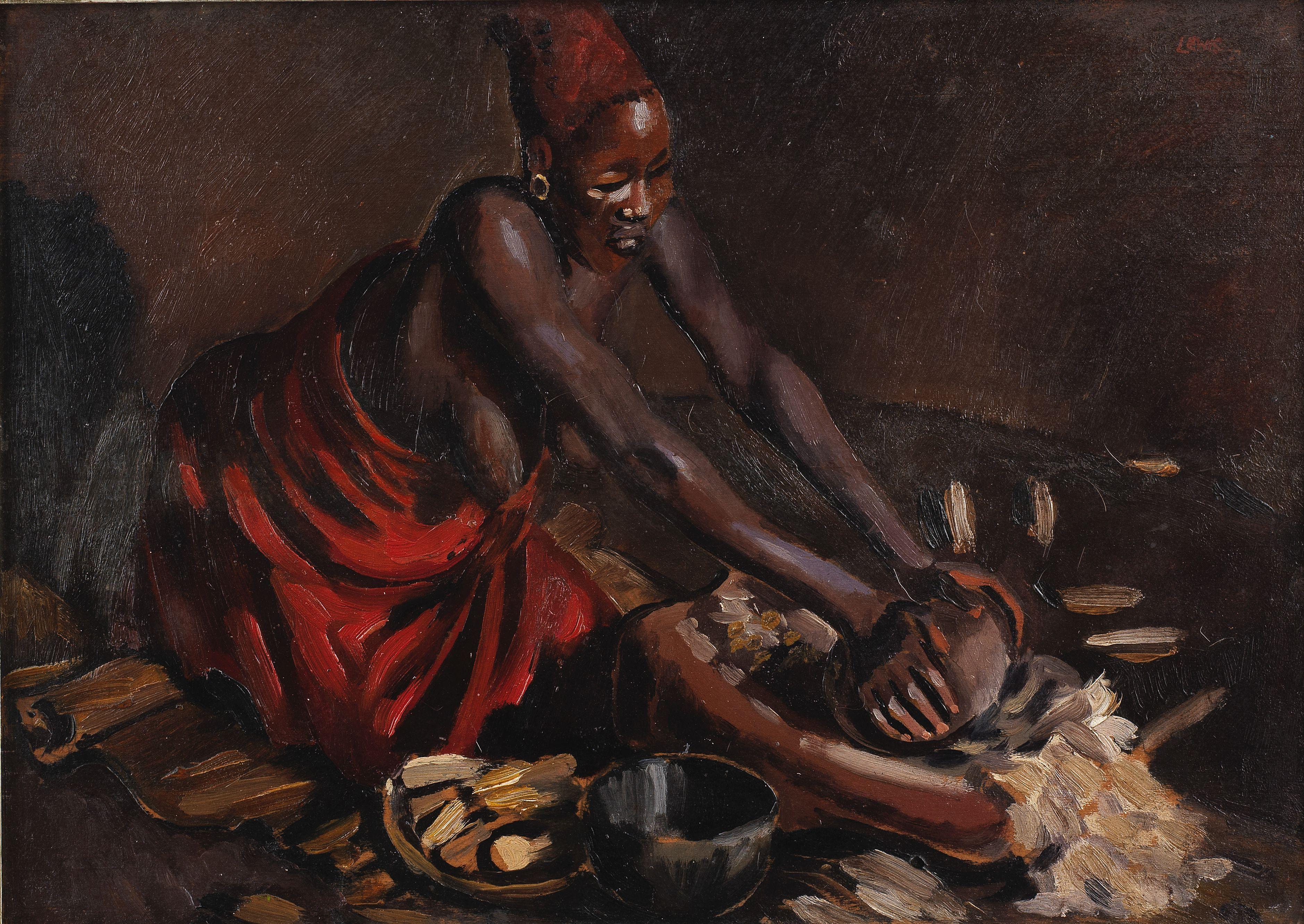 Alfred Neville Lewis - Crushing Maize