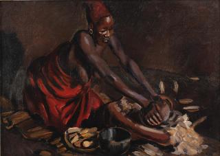 Alfred Neville Lewis - Crushing Maize