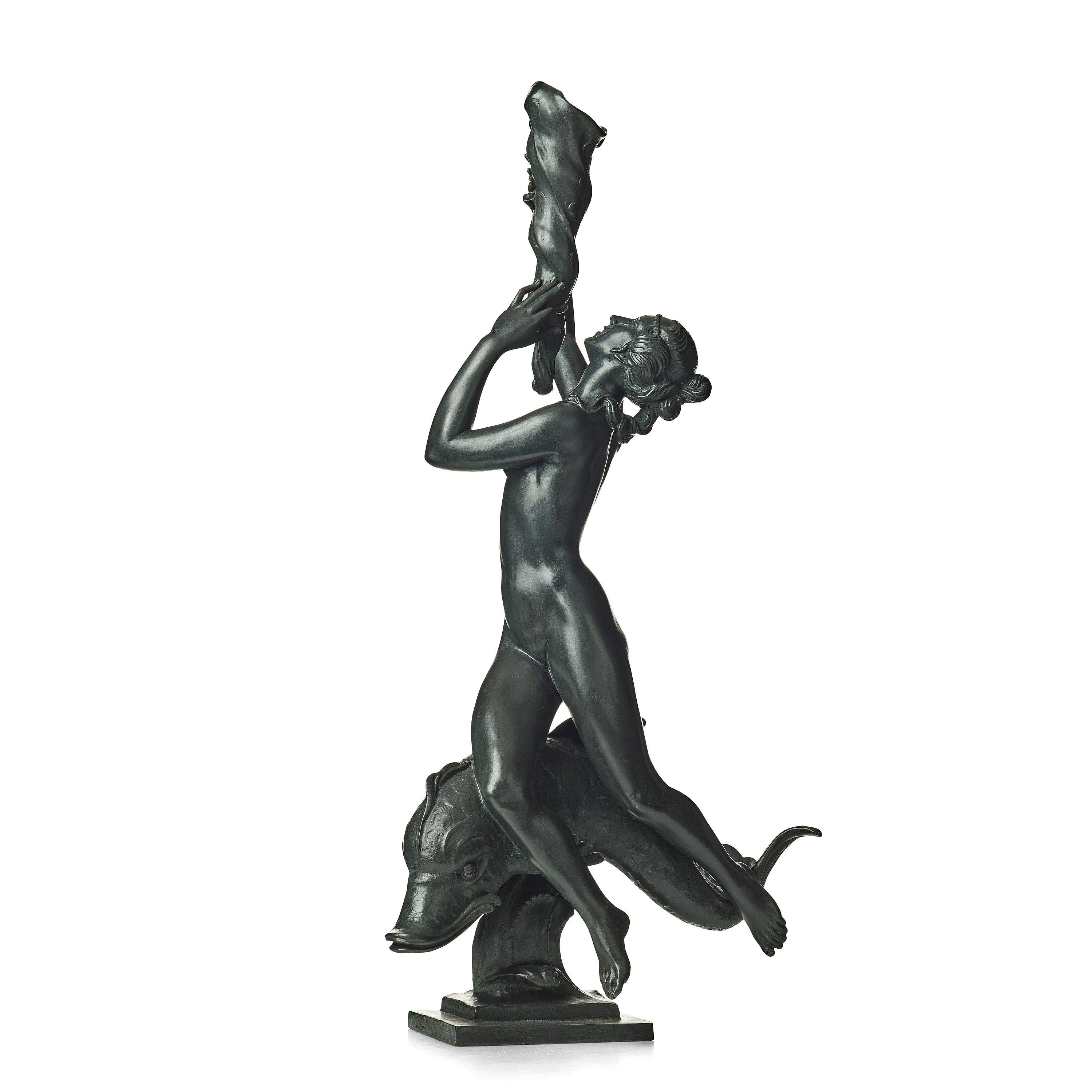 Alfred Ohlson - Naiad with cornucopia and dolphin