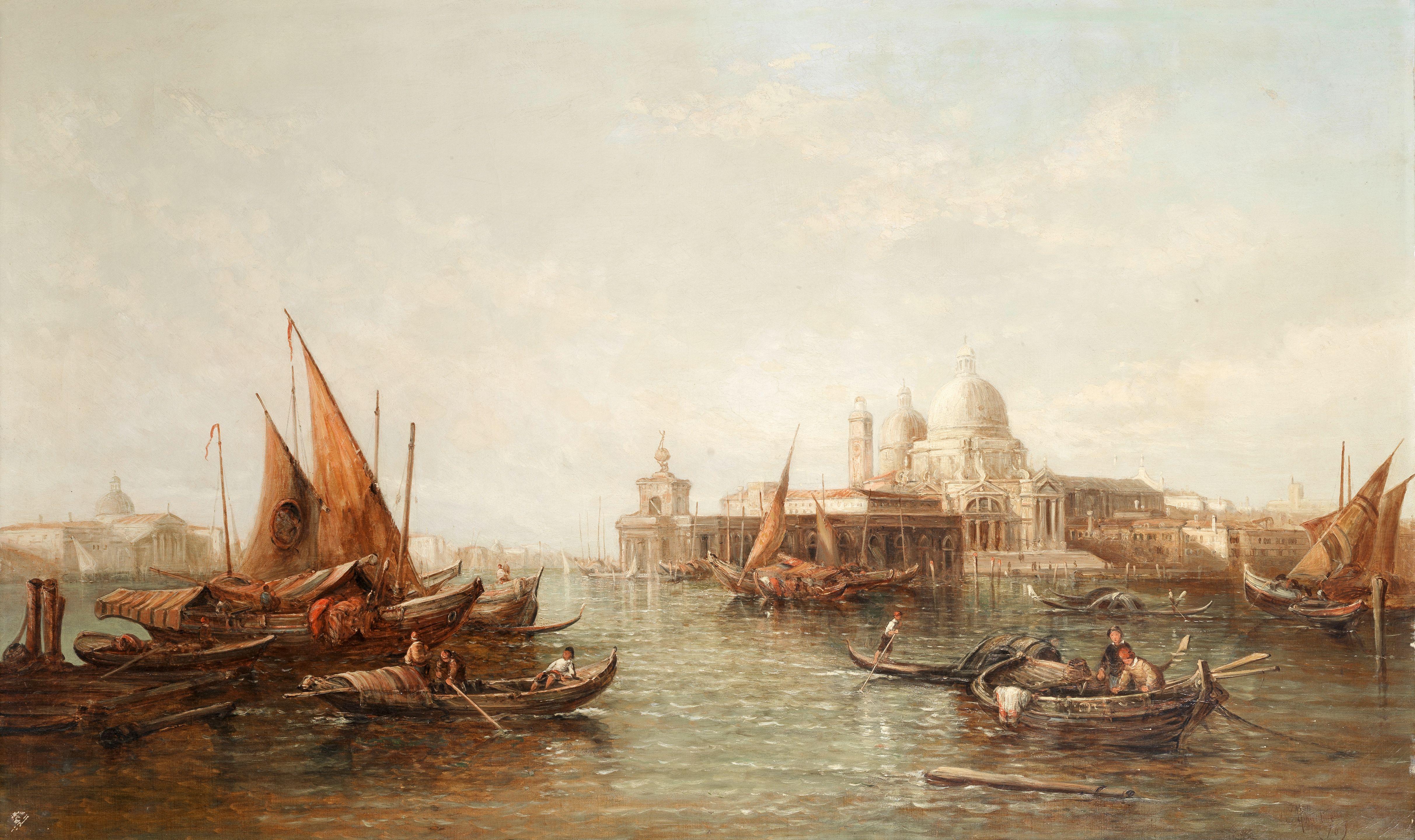 Alfred Pollentine - A busy venetian waterway