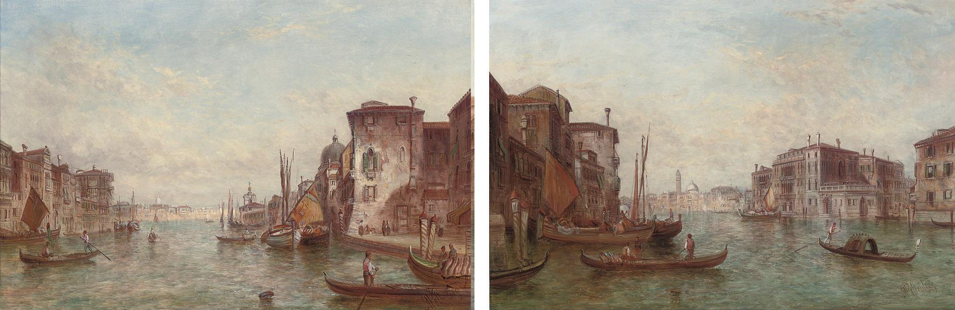 Alfred Pollentine - Barbariya Palace, Venice; and The Grand Canal, Venice