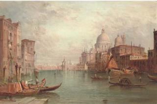 Alfred Pollentine - Santa Maria della Salute on the Grand Canal, Venice