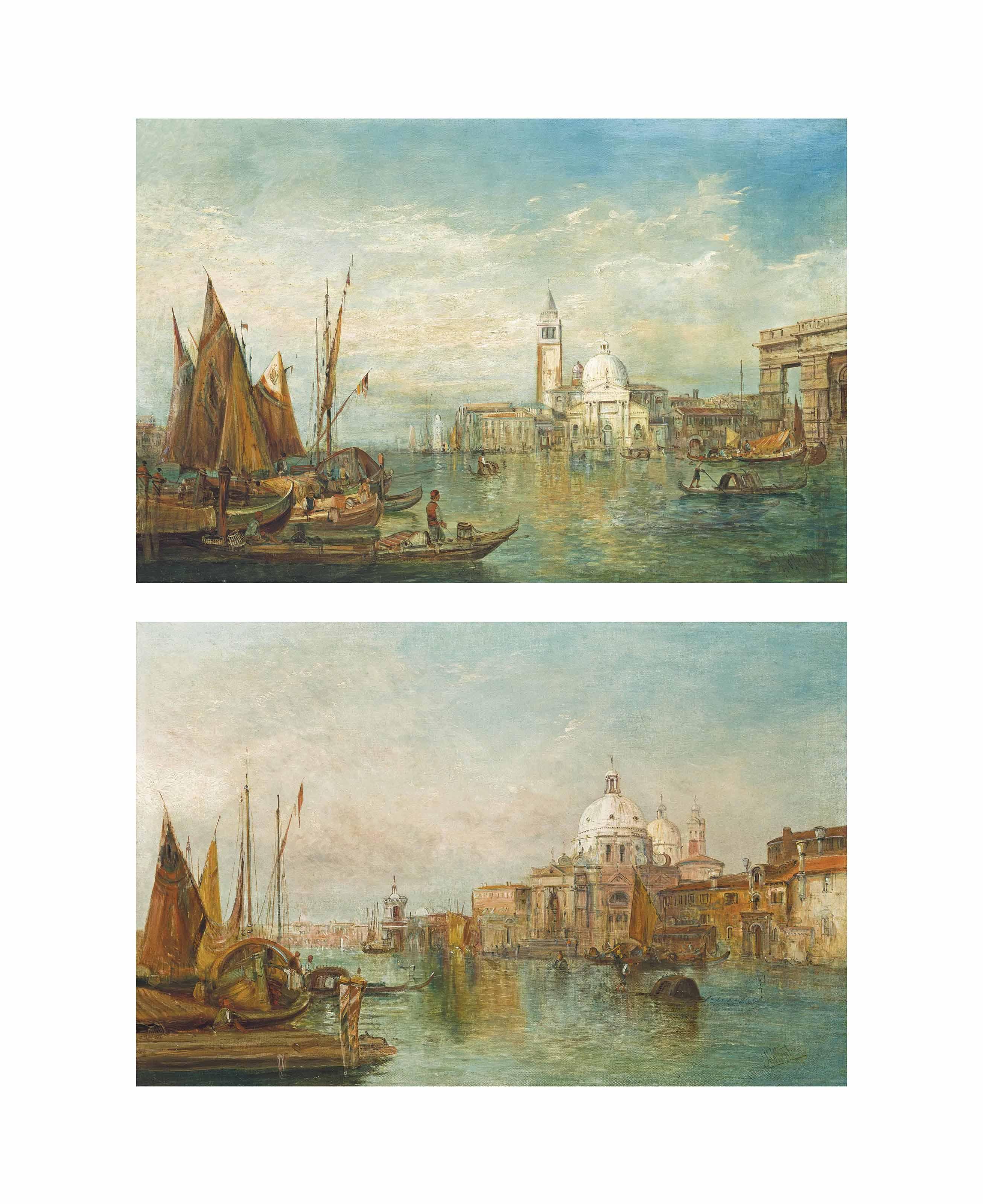 Alfred Pollentine - Santa Maria della Salute, Venice; and The Dogana, Venice