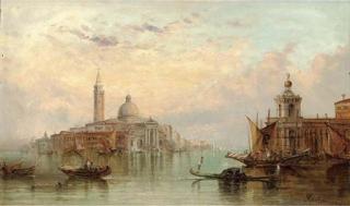 Alfred Pollentine - The Dogana, Venice, Looking Towards Santa Maria Maggiore