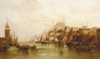 Alfred Pollentine - The Golden Horn with the Blue Mosque and Constantinople beyond